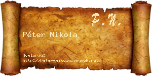 Péter Nikola névjegykártya